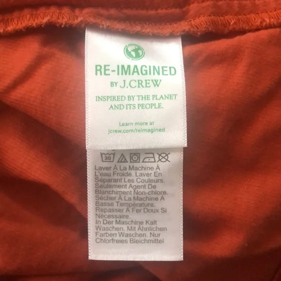 J. Crew burnt orange corduroy button down waist tie ruffle neck dress, size 18 - Picture 9 of 11